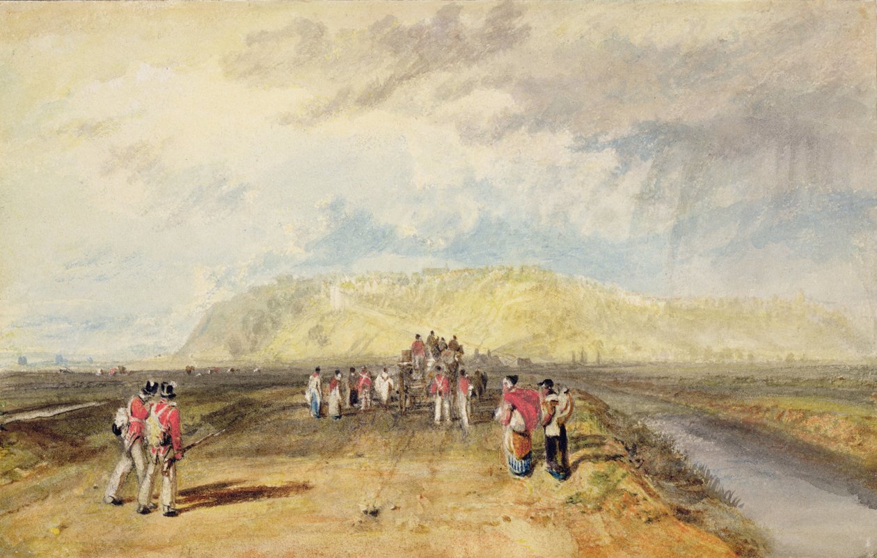 Winchelsea, Sussex, z Rye Road (akvarel a tělová barva na papíře) od Joseph Mallord William Turner