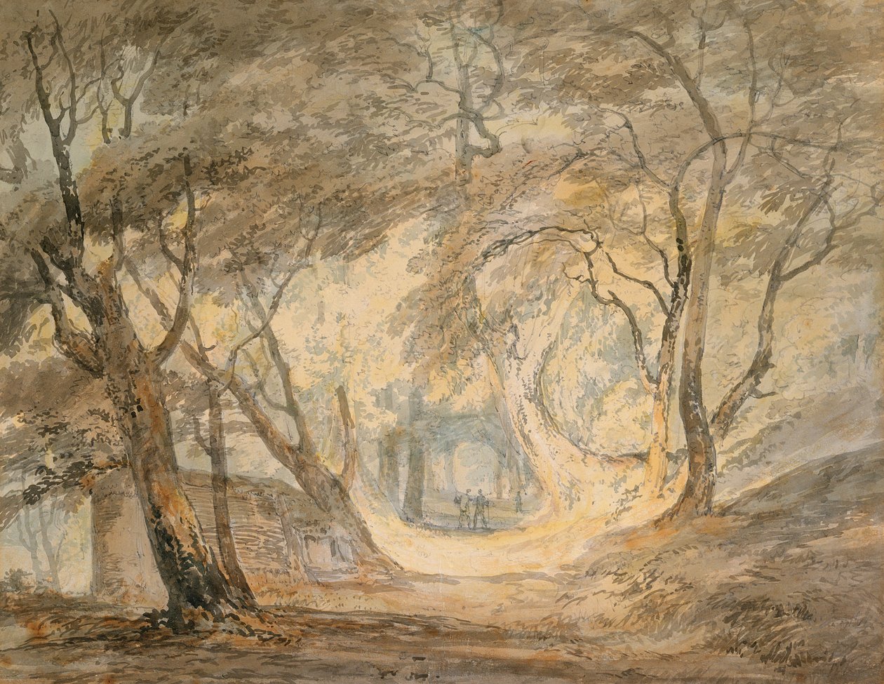 Woodland Scene with Figures, cca 1798 (akvarel na papíře) od Joseph Mallord William Turner