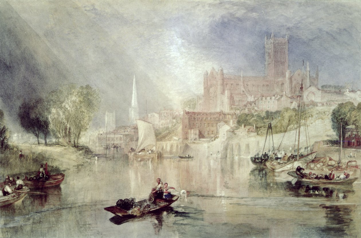 Worcesterská katedrála a řeka Severn od Joseph Mallord William Turner