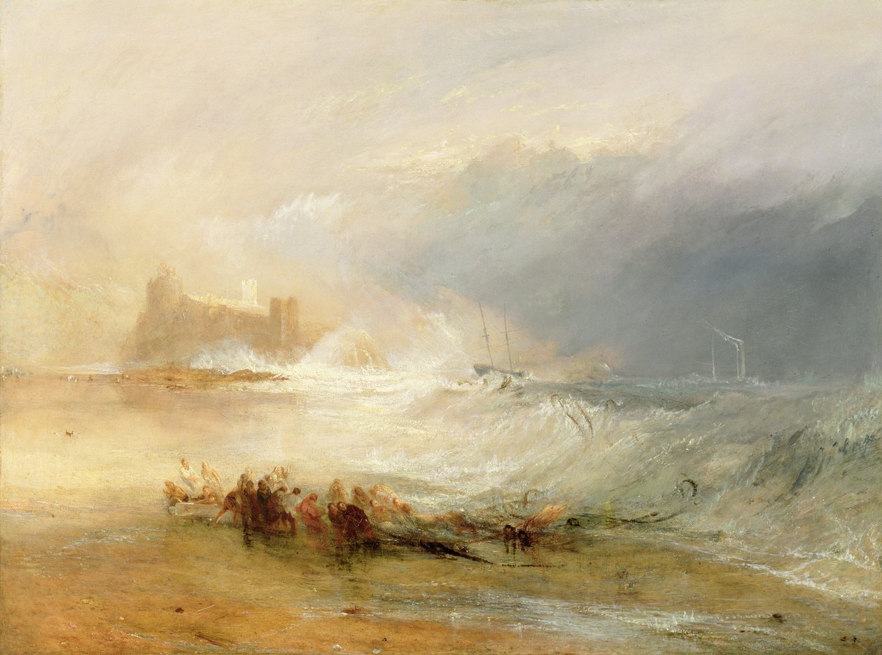 Wreckers - Pobřeží Northumberlandu, s parníkem pomáhajícím lodi u pobřeží, 1834 od Joseph Mallord William Turner