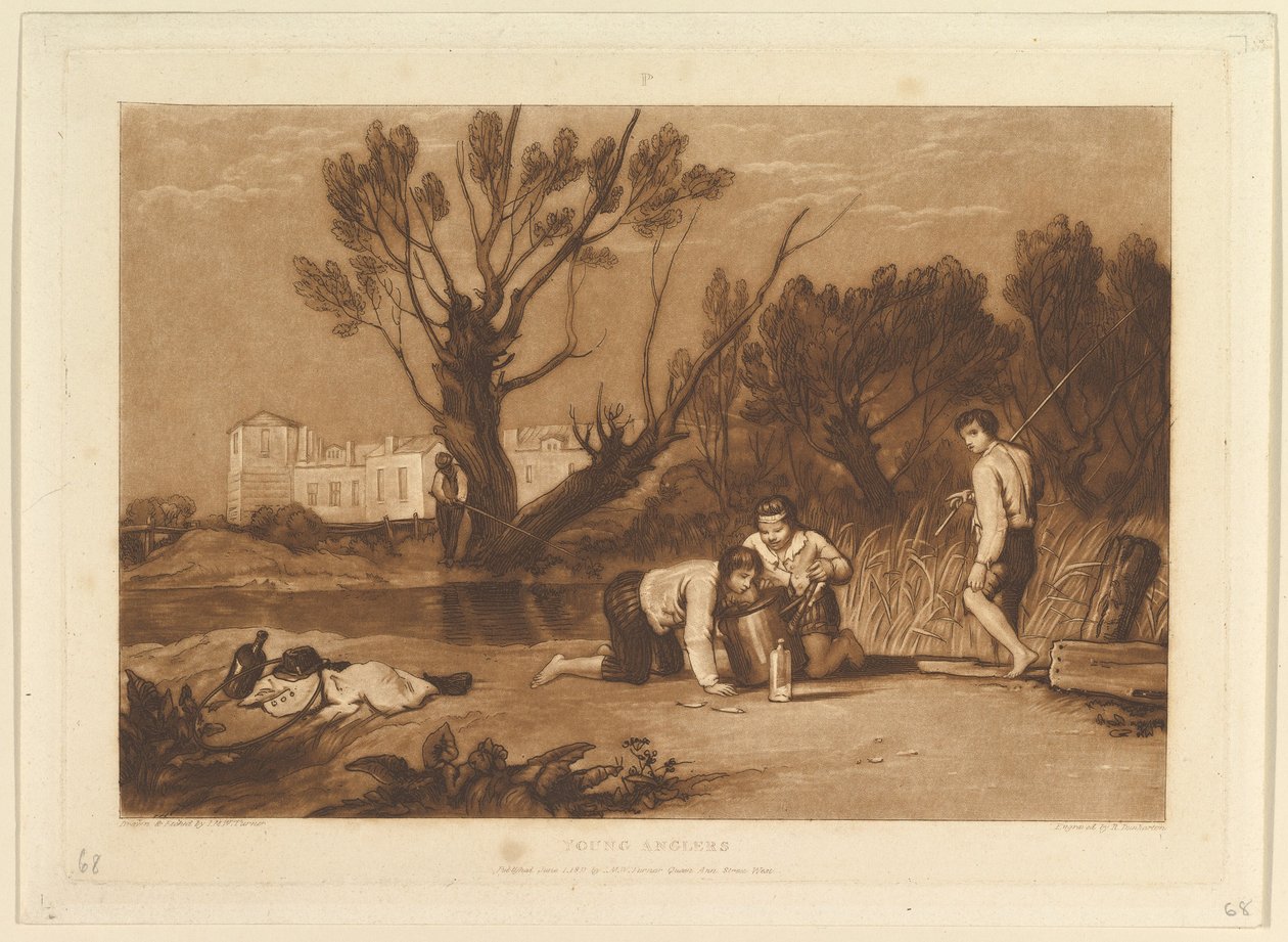 Mladí rybáři Liber Studiorum, část VII, deska 32, 1. června 1811. od Joseph Mallord William Turner
