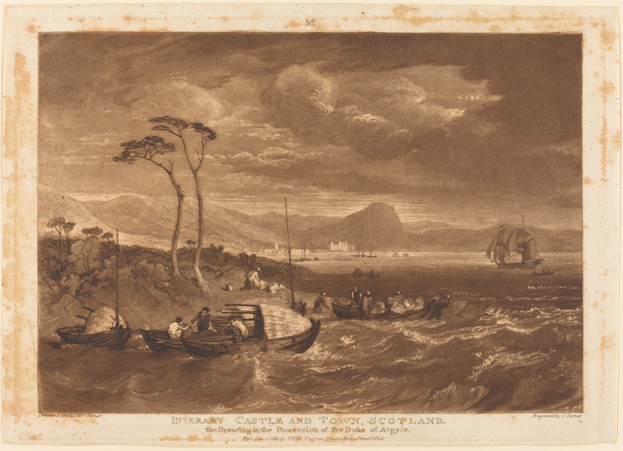 Hrad a město Inveraray od Joseph Mallord William Turner and Charles Turner