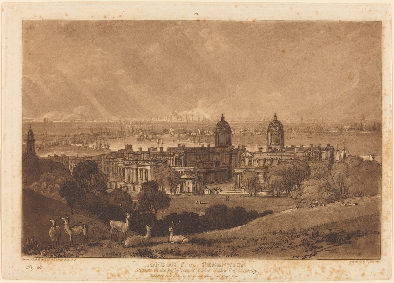 Londýn z Greenwiche od Joseph Mallord William Turner and Charles Turner