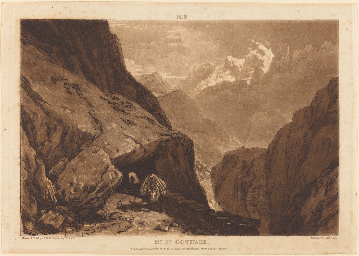 Hora Saint Gothard od Joseph Mallord William Turner and Charles Turner