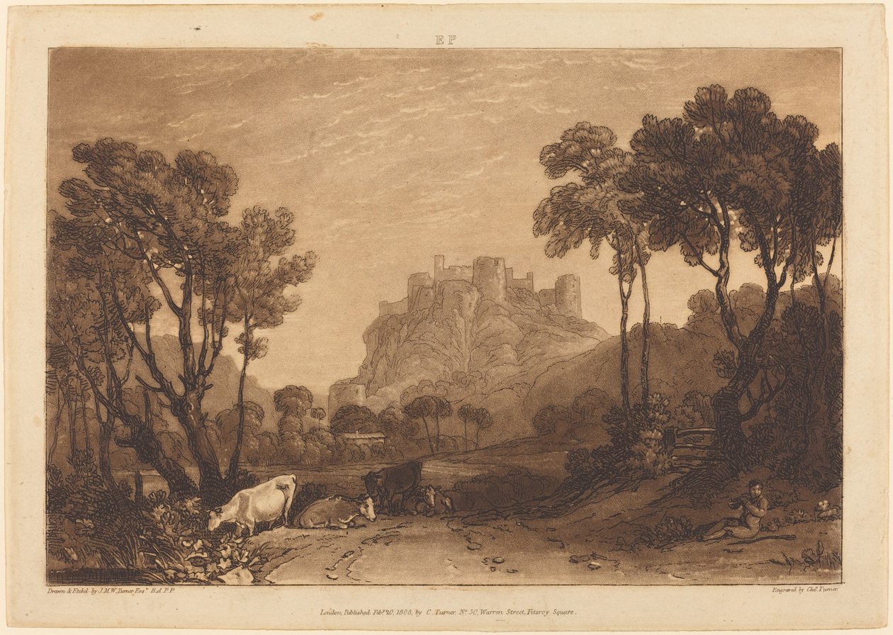 Zámek nad loukami od Joseph Mallord William Turner and Charles Turner