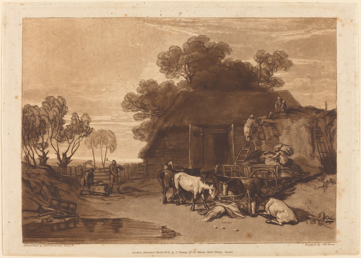 Slaměný dvůr od Joseph Mallord William Turner and Charles Turner
