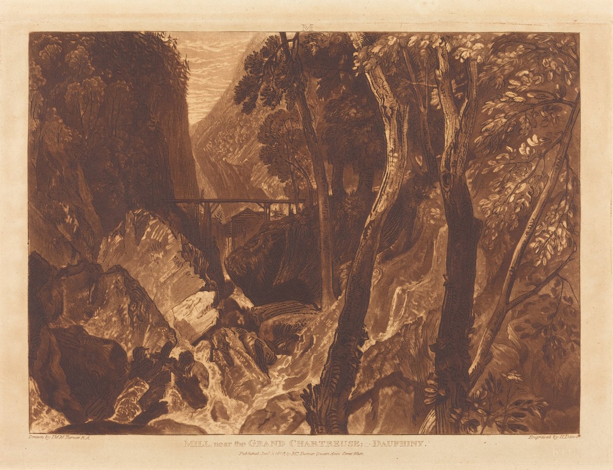Mlýn poblíž Grand Chartreuse od Joseph Mallord William Turner and Henry Edward Dawe