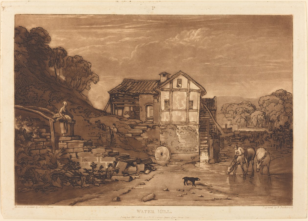 Vodní mlýn od Joseph Mallord William Turner and Robert Dunkarton