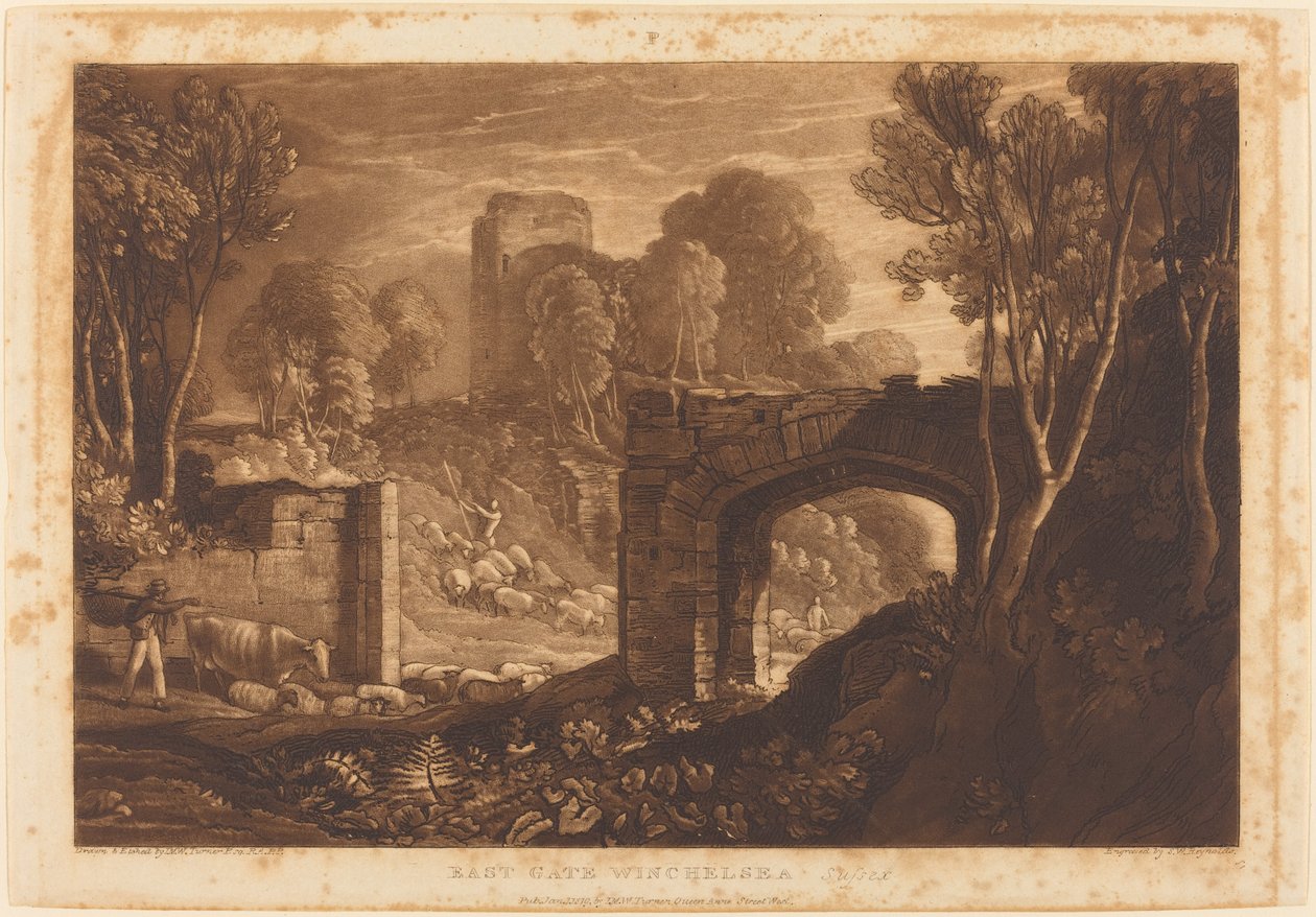 Východní brána, Winchelsea od Joseph Mallord William Turner and Samuel William Reynolds I