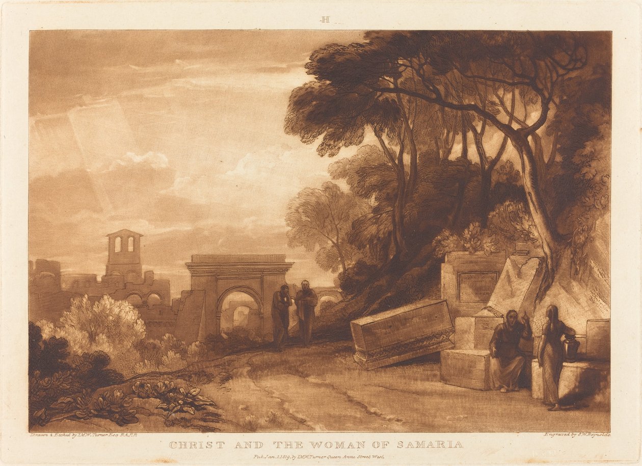 Žena ze Samaří od Joseph Mallord William Turner and Samuel William Reynolds I