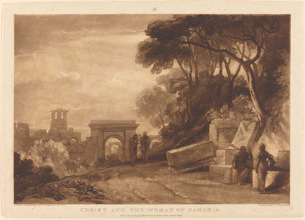 Žena ze Samaří od Joseph Mallord William Turner and Samuel William Reynolds I