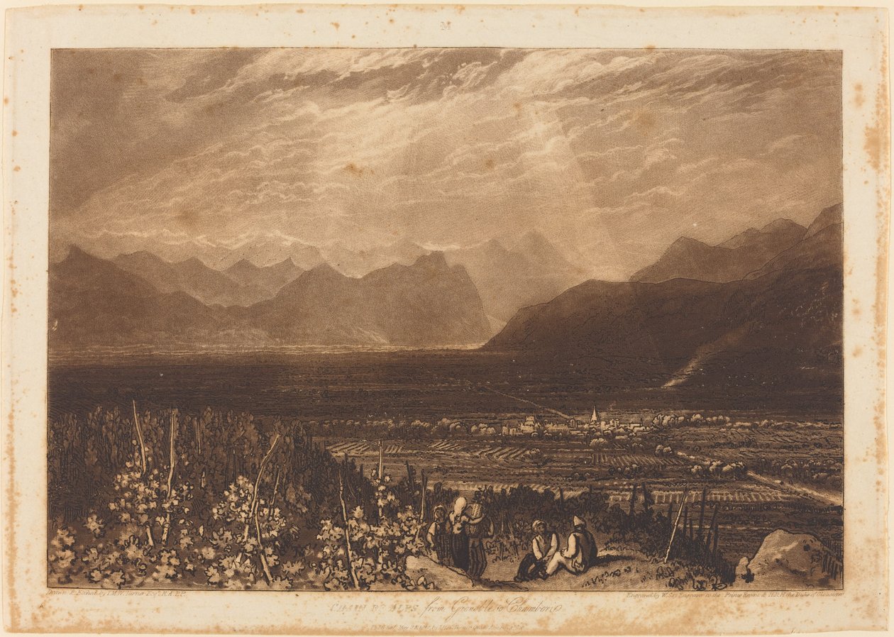 Řetězec Alp od Grenoblu po Chamberi od Joseph Mallord William Turner and William Say