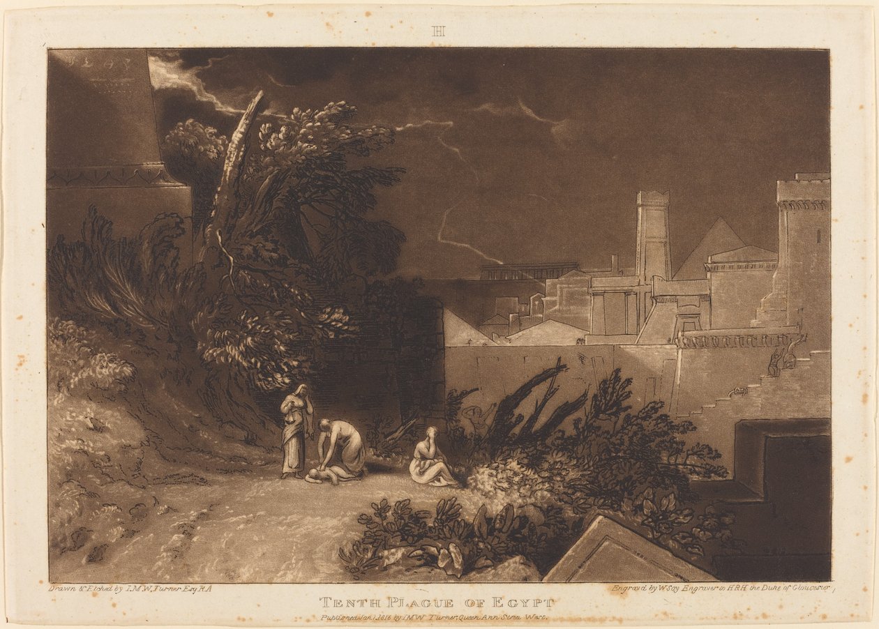 Desátá egyptská rána od Joseph Mallord William Turner and William Say