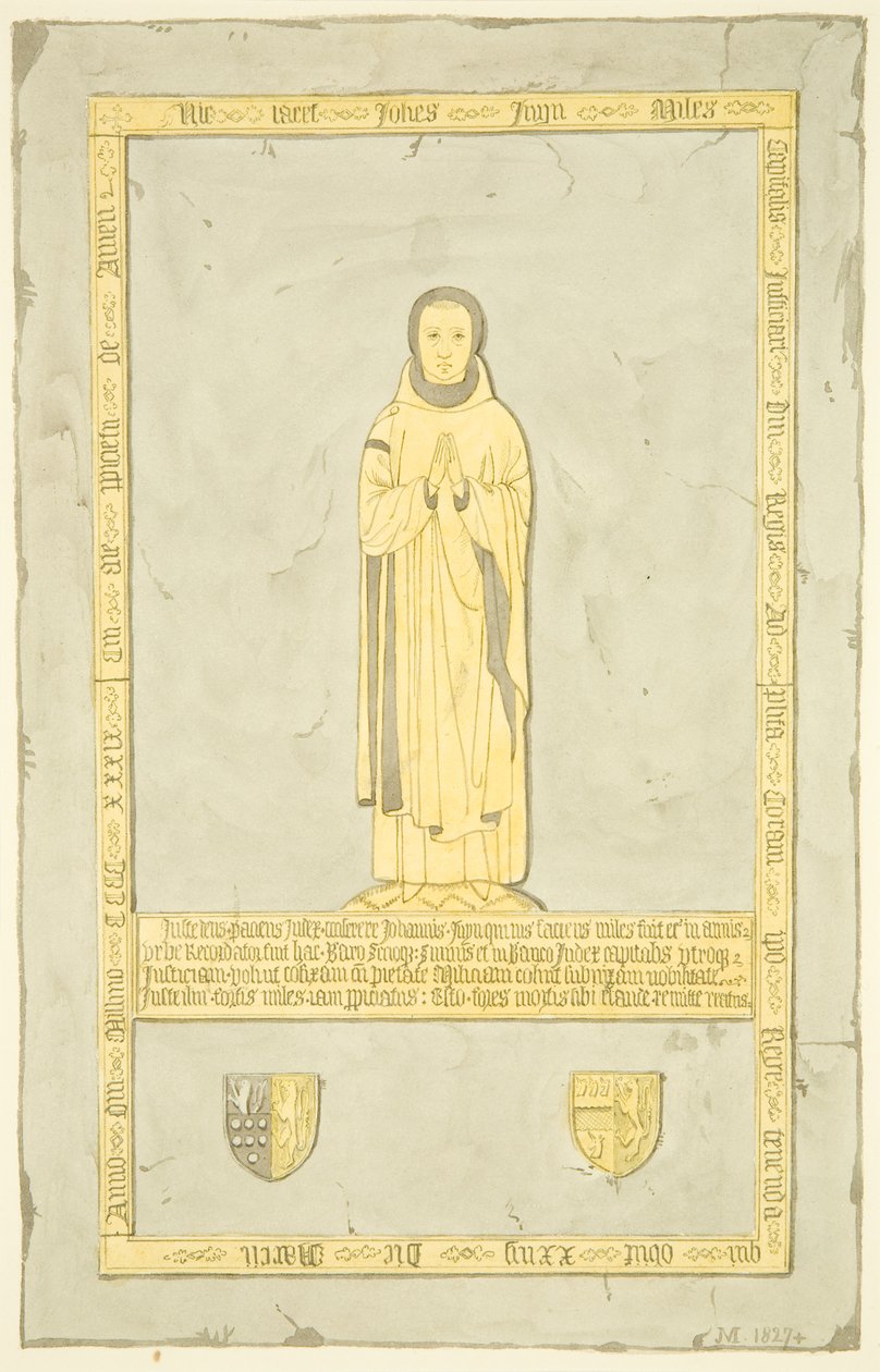 Brass of Sir John Inyn v St Mary Redcliffe (akvarel na papíře) od Joseph Manning