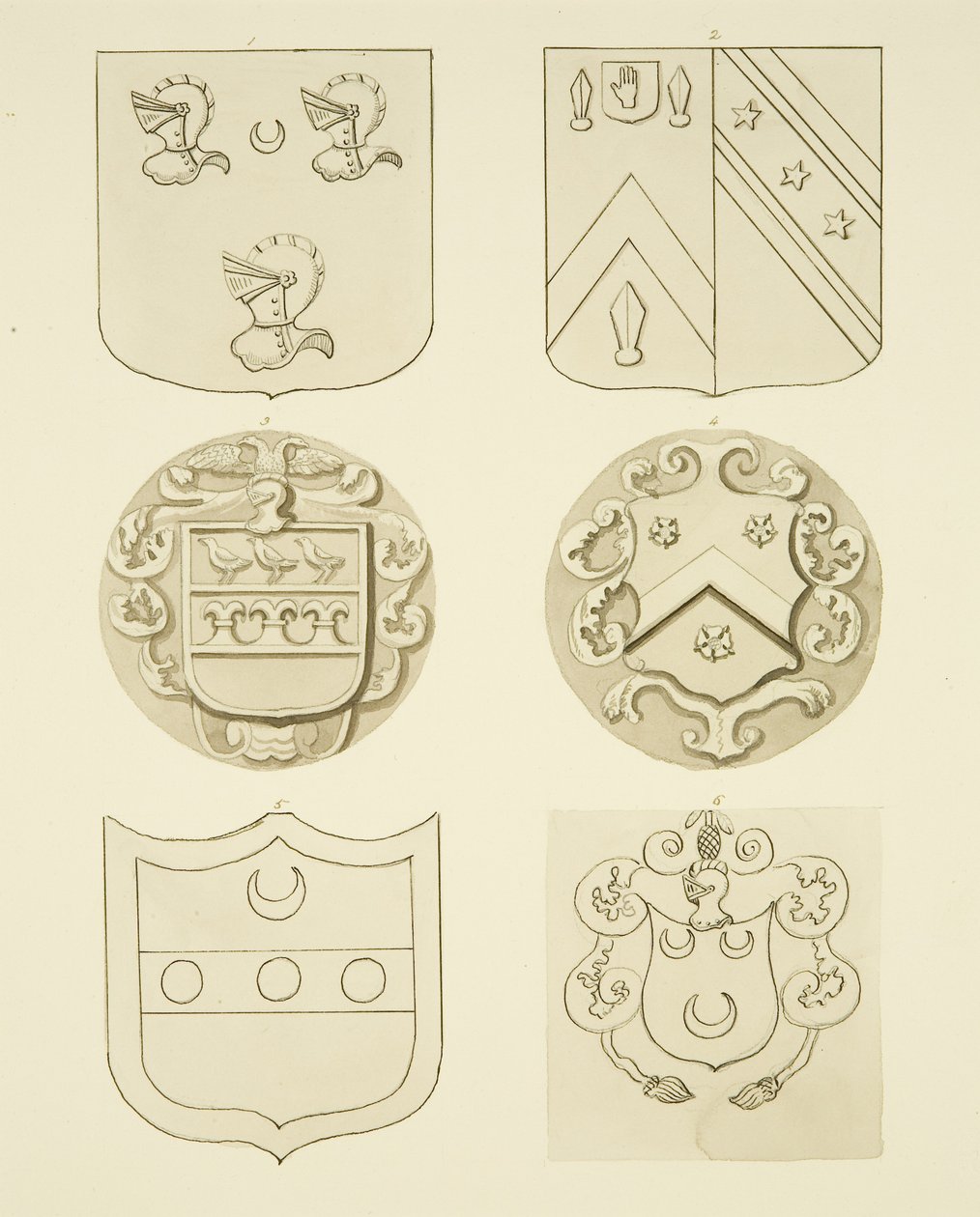 Erby na náhrobcích (akvarel na papíře) od Joseph Manning