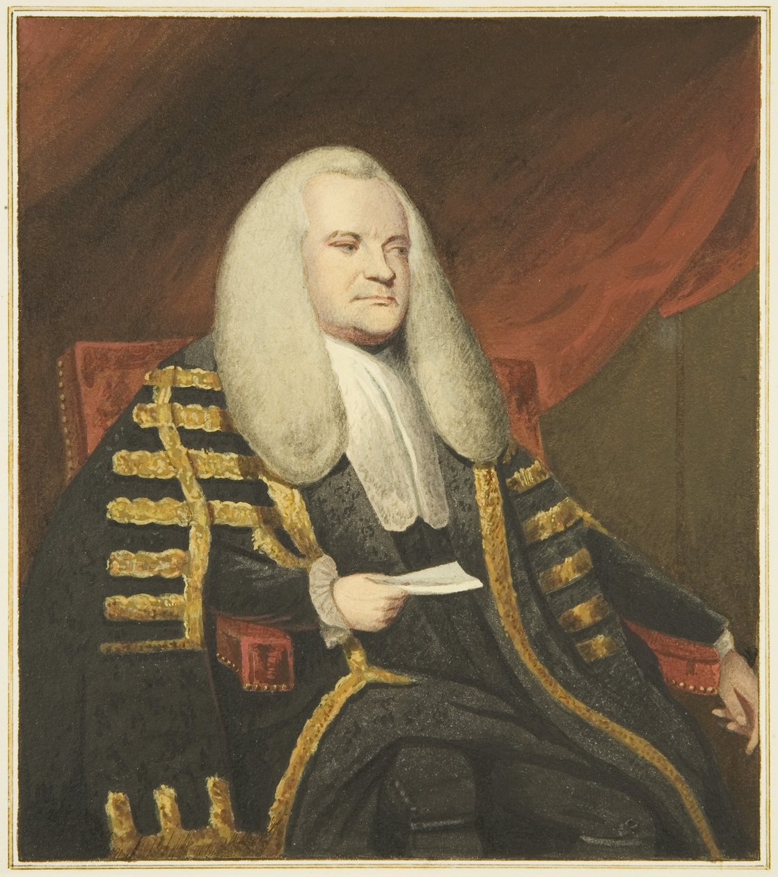 Portrét v Mansion House, Queen Square, Lord Ashburton (akvarel na papíře) od Joseph Manning
