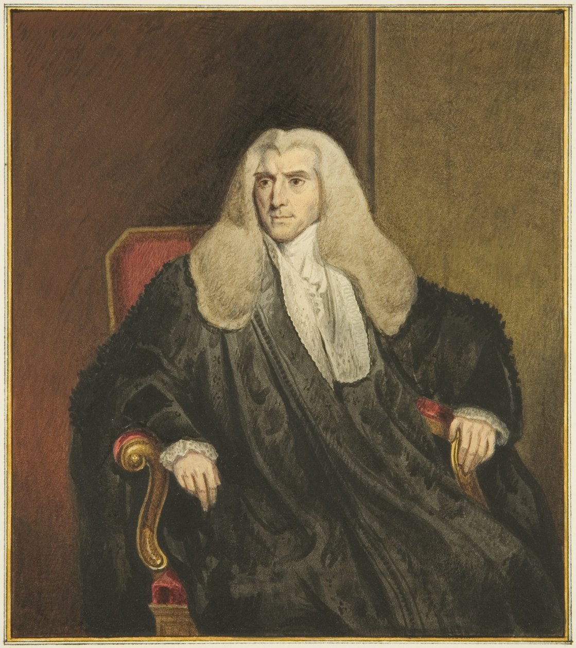 Portrét sira Vicaryho Gibbse v Mansion House, Queen Square (akvarel na papíře) od Joseph Manning