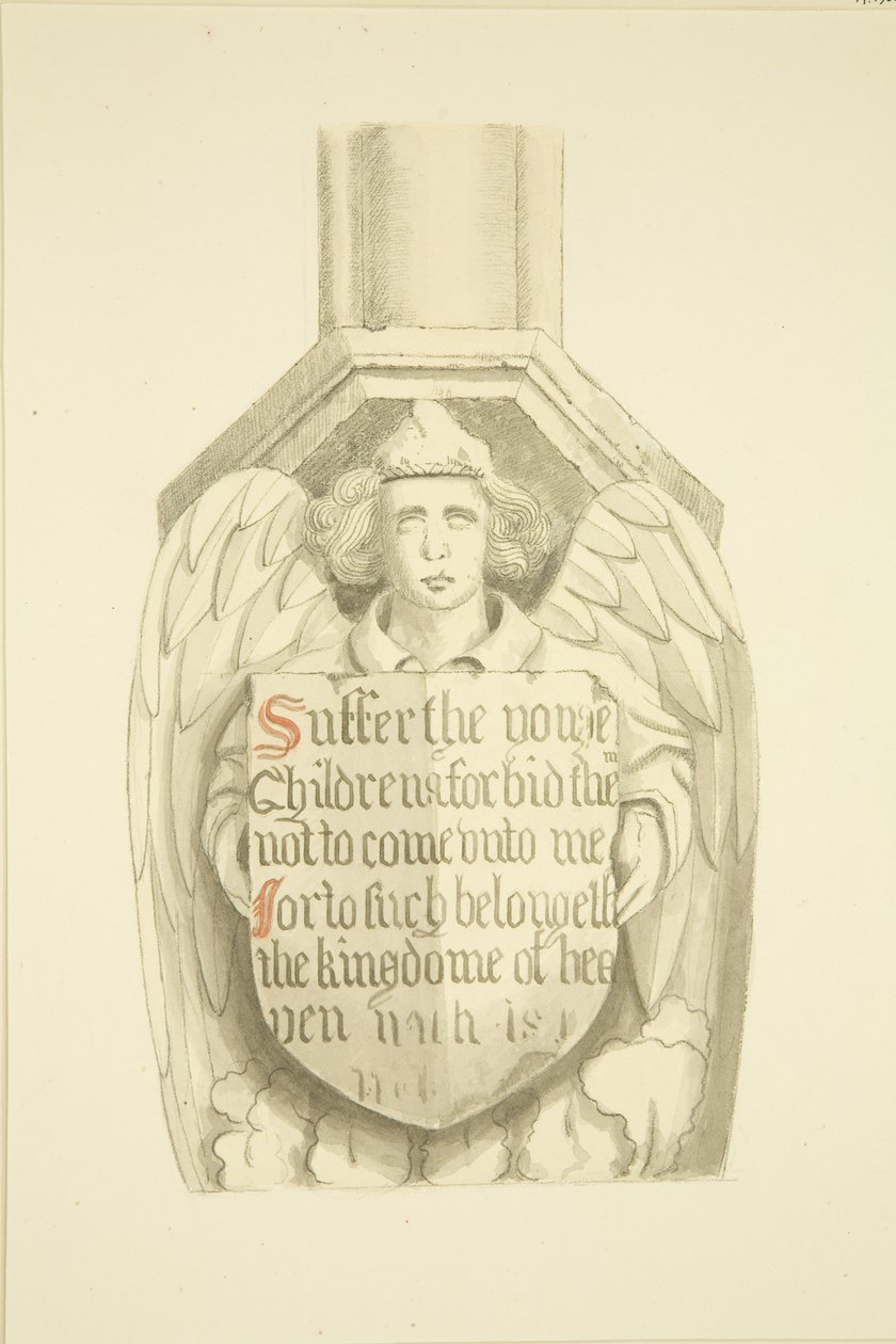 Krov proti sloupu v jihozápadním úhlu, poblíž varhan St Mary Redcliffe (akvarel na papíře) od Joseph Manning
