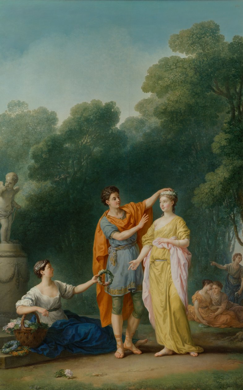 Milenec korunující svou paní, 1733 od Joseph Marie Vien