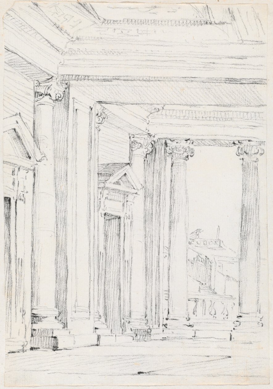 Portico z Palazzo Nuovo, na Campidoglio od Joseph Marie Vien