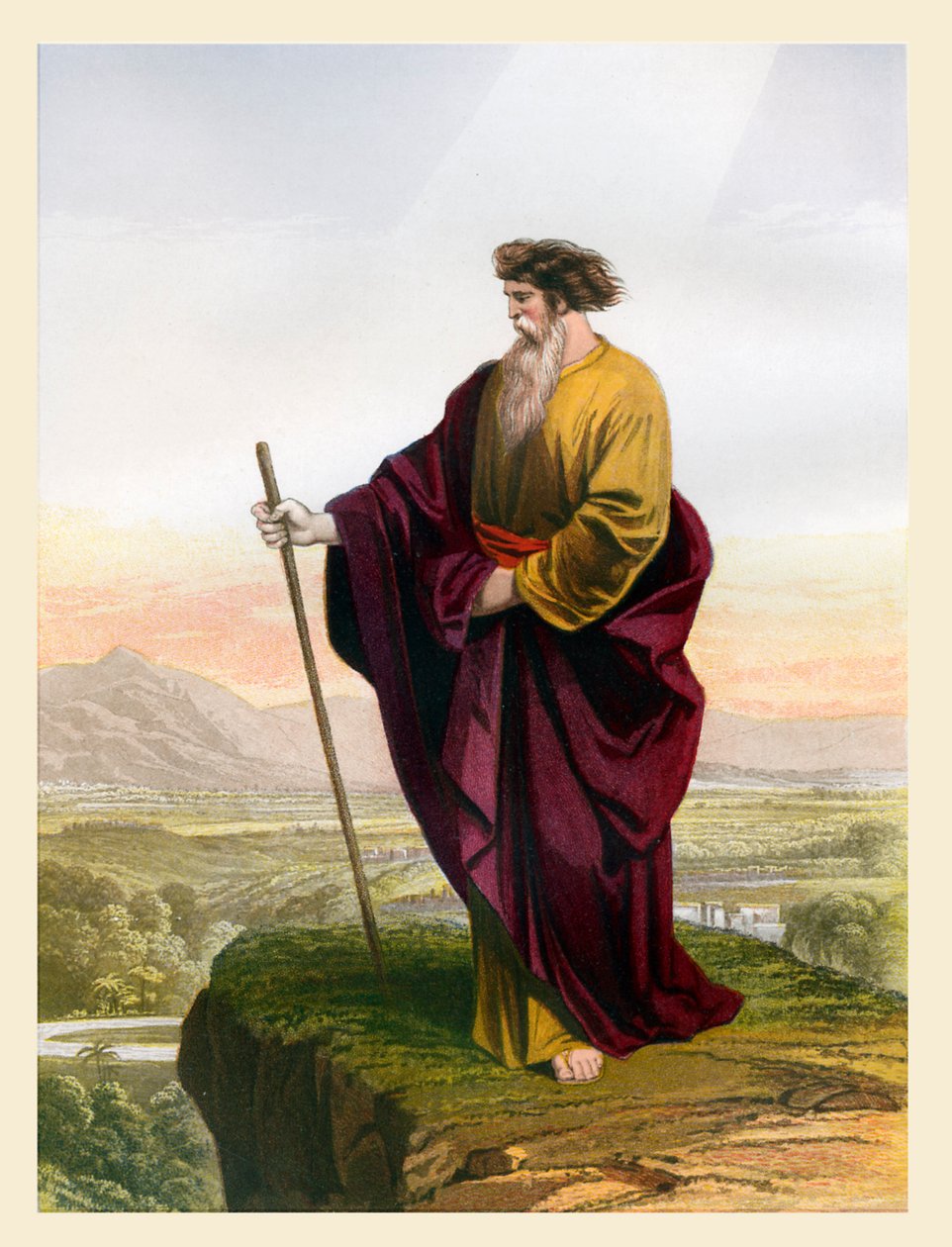 Mojžíš si prohlíží zaslíbenou zemi, ilustrace z "Brownovy bible" (litografie) od Joseph Martin Kronheim