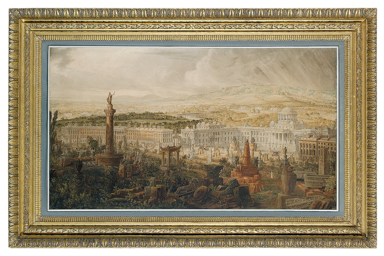 Návrh paláce Waterloo, navrhovaného městského sídla vévody z Wellingtonu, kolem roku 1816 od Joseph Michael Gandy