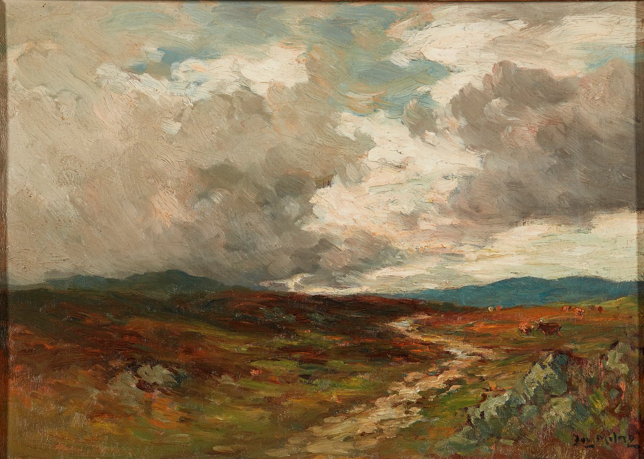 Bouřkové mraky nad kopci (olej na palubě) od Joseph Milne