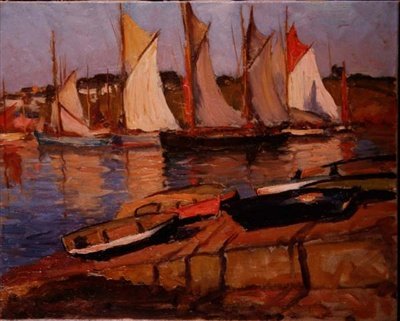 Jachty u pobřeží od Joseph Milner Kite
