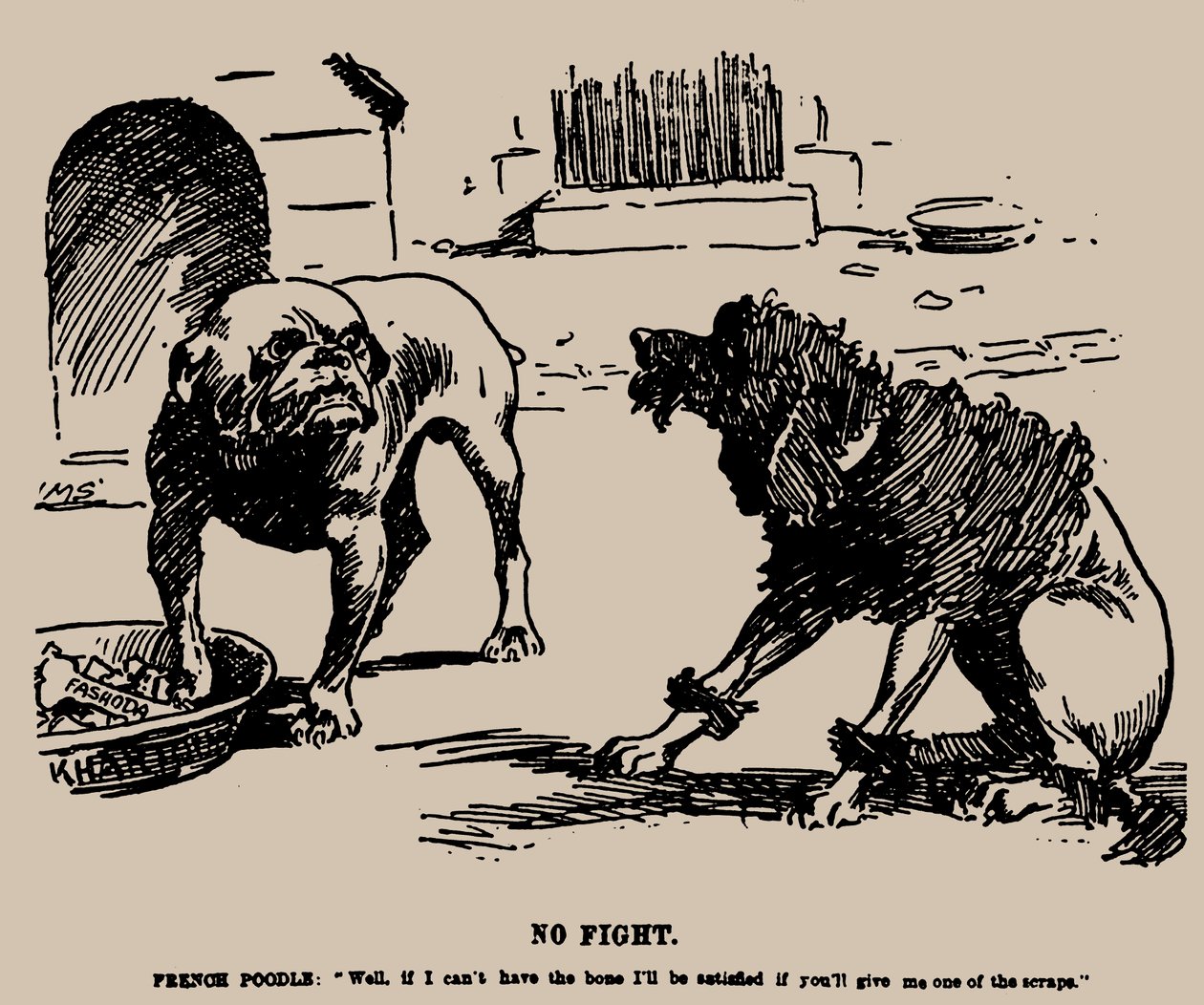 Žádný boj. Karikatura o incidentu Fashoda, 1898. od Joseph Morewood Staniforth