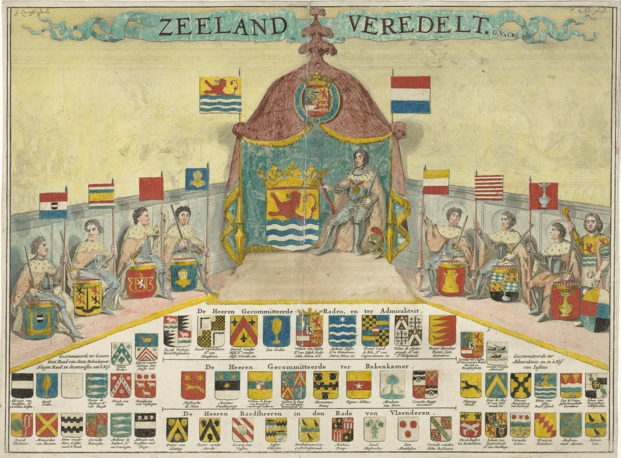 Zbraně a jména Committed Council of Zeeland a měst Zeelandu Zeelandská plemena (název na objektu) od Joseph Mulder