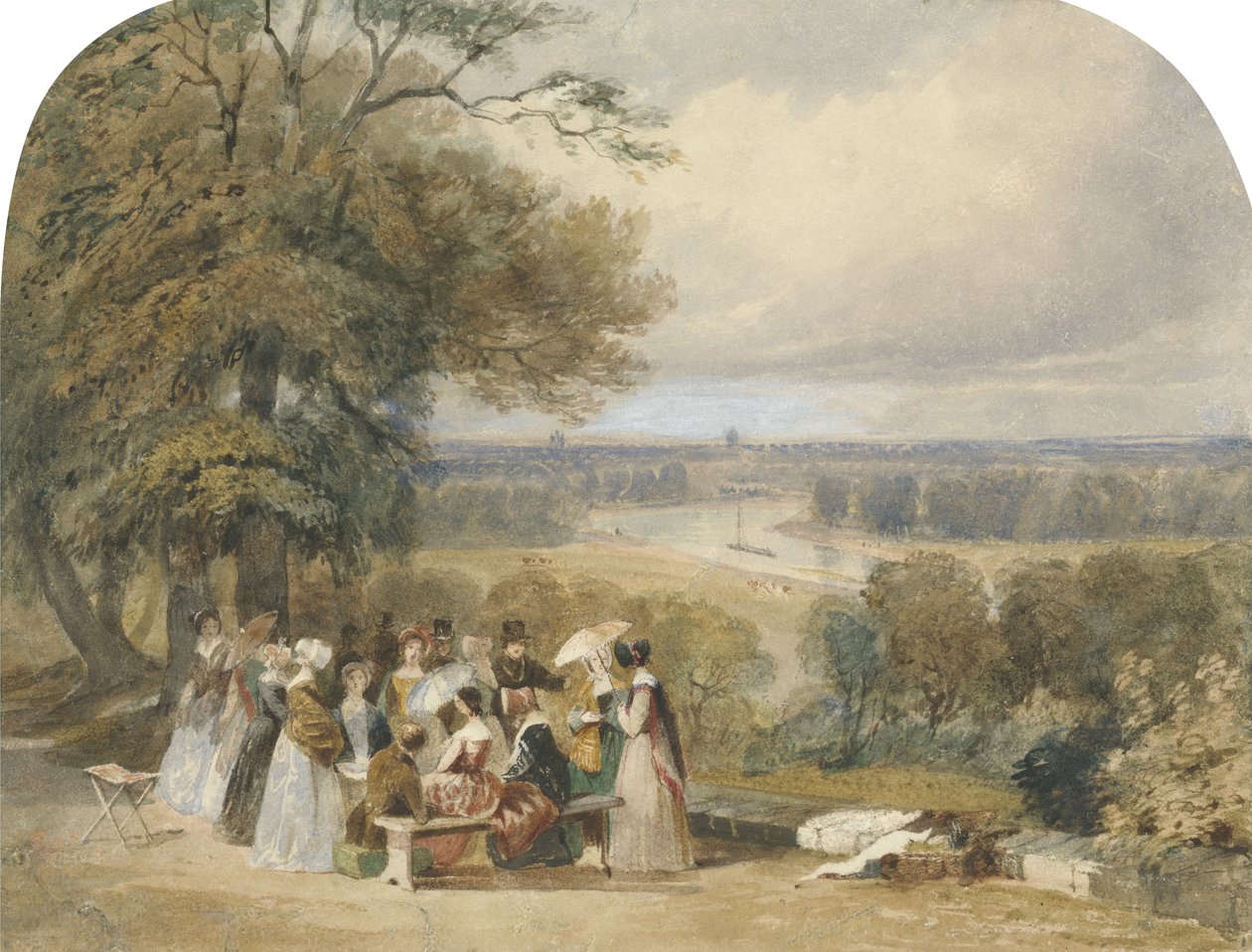 Piknik na Richmond Hill (Wc s barvou těla a lepidlem na papíře) od Joseph Murray Ince