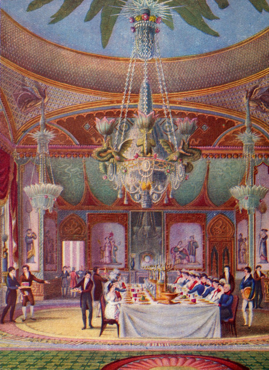 Banket v Royal Pavilion, Brighton, c1827, 1938 od Joseph Nash