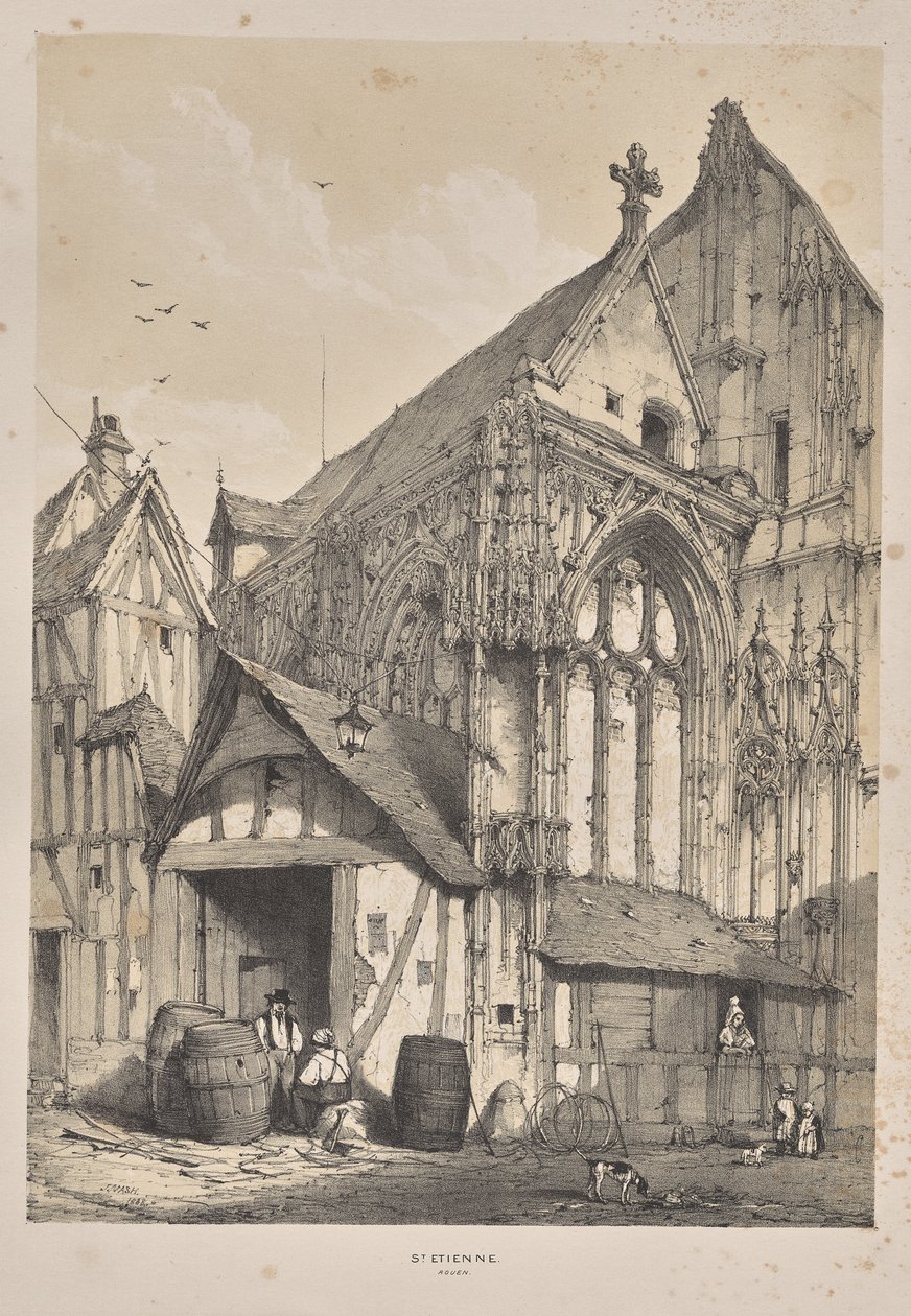 Architektura středověku: St. Etienne, Rouen od Joseph Nash