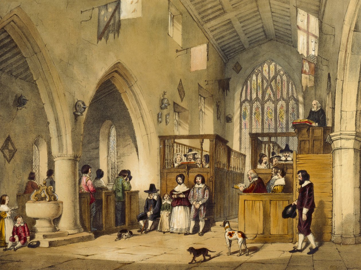 Kaple v Haddon Hall, Derbyshire, 1600, ilustrace z 