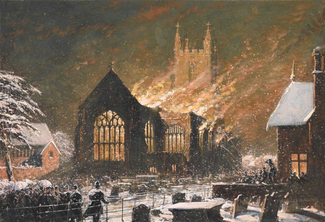 Croydon Church on Fire, 5. ledna od Joseph Nash