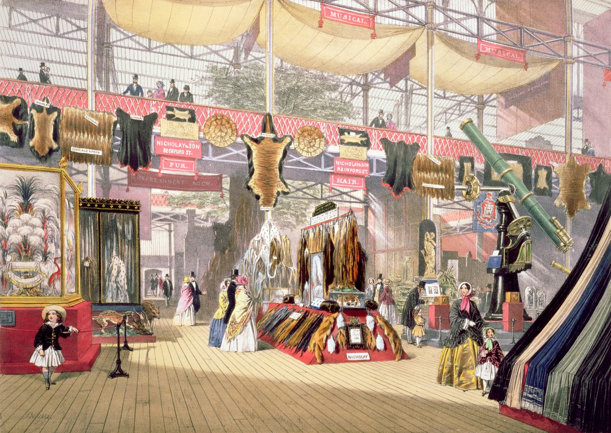 Velká výstava, 1851: Furs Stand, pro Dickinson Brothers od Joseph Nash