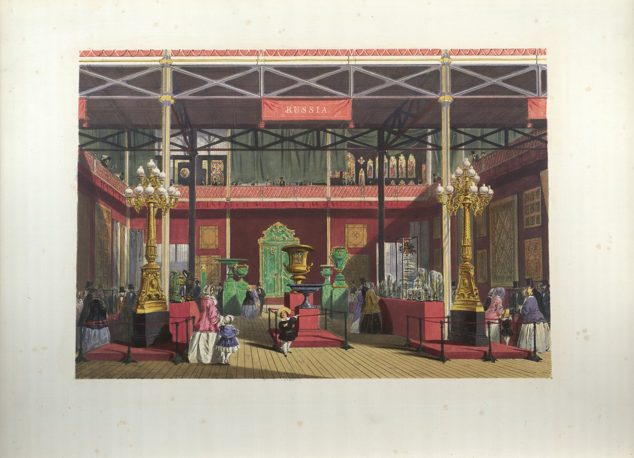 Interiér ruské výstavy během Velké výstavy v roce 1851 od Joseph Nash