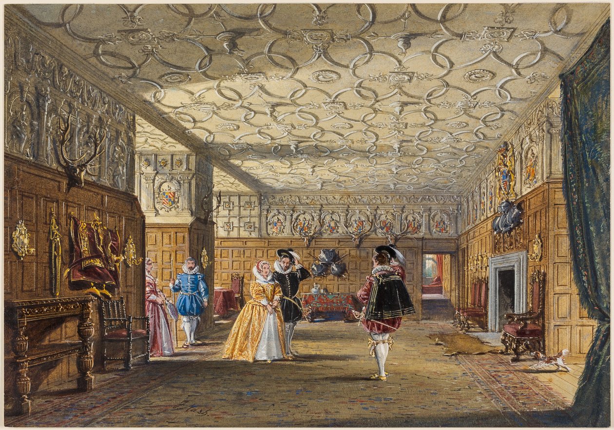 The Hall, Levens, Westmoreland od Joseph Nash