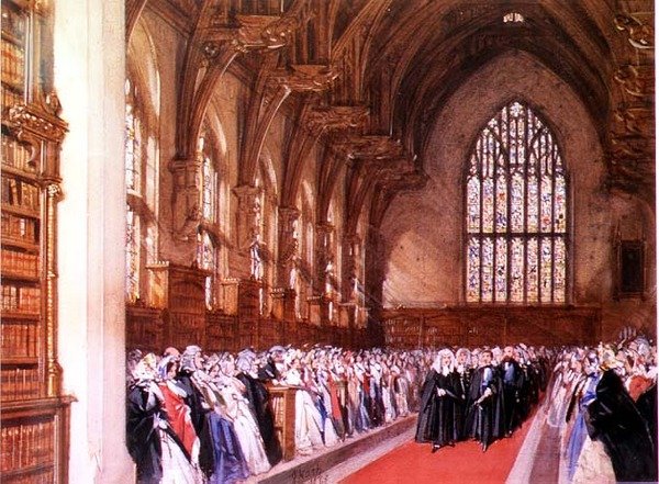 Pohled na Westminster Hall (interiér) od Joseph Nash
