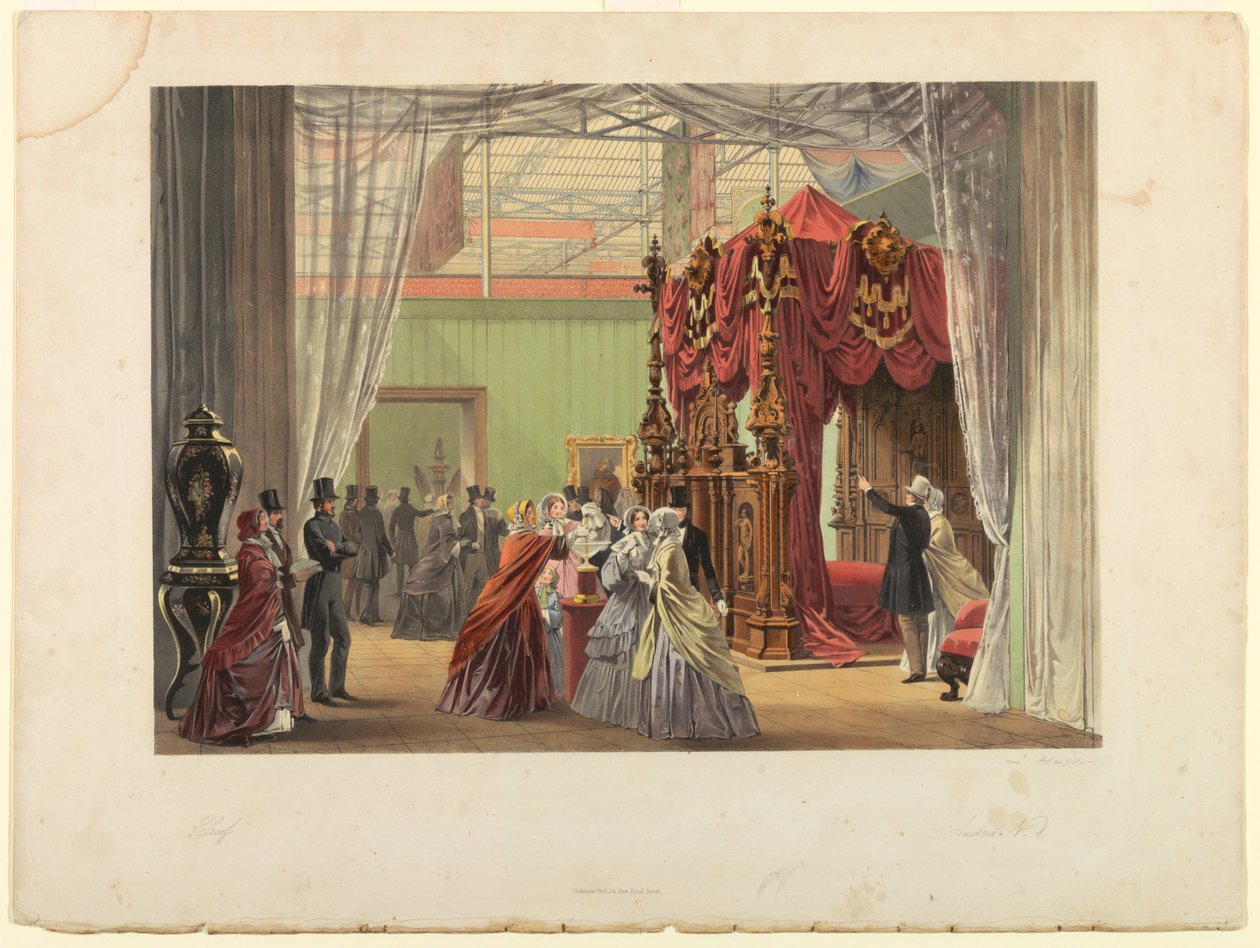 Rakousko č. 1: Deska z „Dickinsonových obsáhlých obrázků z Velké výstavy z roku 1851“, vydané v roce 1854. od Joseph Nash The Elder