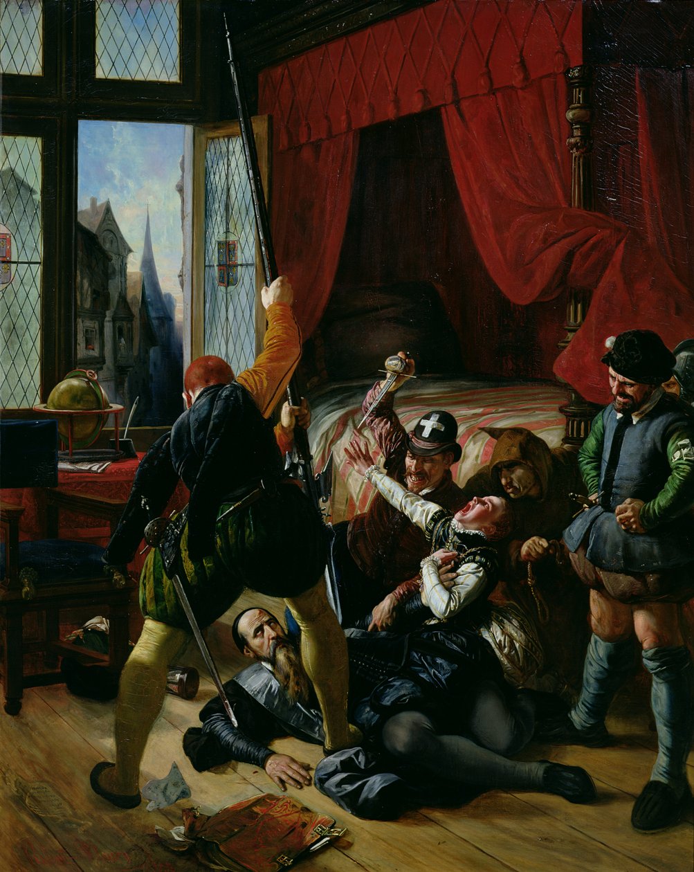 Zavraždění Briona, vychovatele prince z Conti (1558-1614) při masakru sv. Bartoloměje v roce 1572, 1833 od Joseph Nicolas Robert Fleury