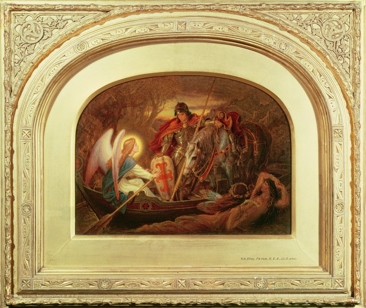 Jak anděl vesloval sira Galahada přes Dern Mere od Joseph Noel Paton