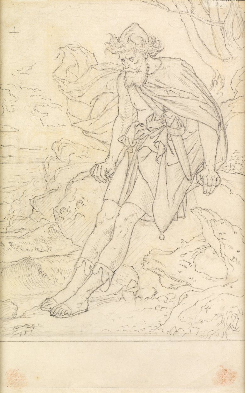 Odysseus na Ogygii od Joseph Noel Paton