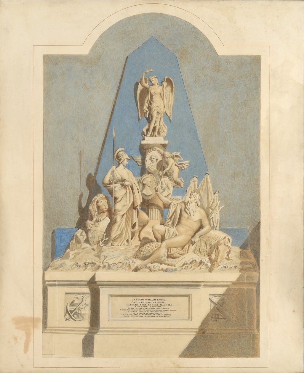 Design pro památník tří kapitánů, ca. 1784. od Joseph Nollekens