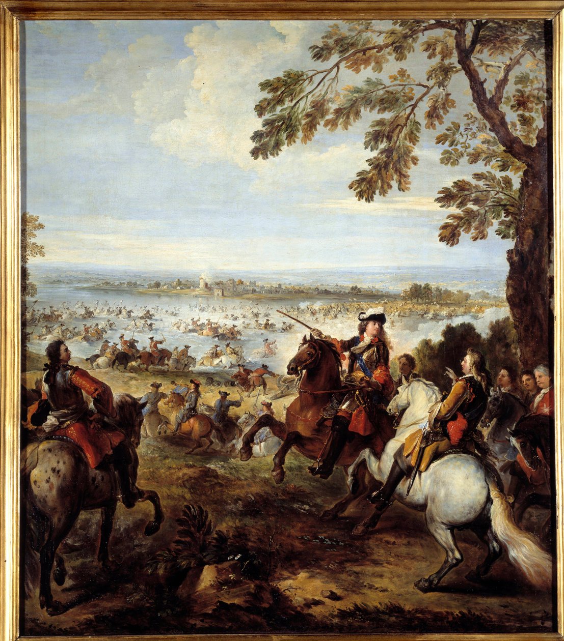 Průchod Rýnem Armee Ludvíka XIV (1638-1715), Tholhuisův obraz od Josepha Parrocela (1646-1704) Sun. 2,34x1,64 m od Joseph Parrocel