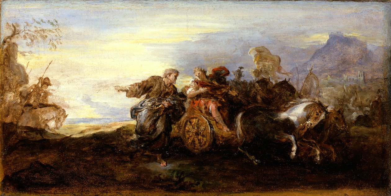 Scéna z antické historie, cca 1680-90 (olej, papír na plátně) od Joseph Parrocel
