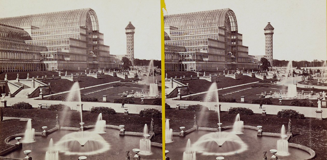 Křišťálový palác v Hyde Parku, cca 1900 (černobílá fotografie) od Joseph Paxton
