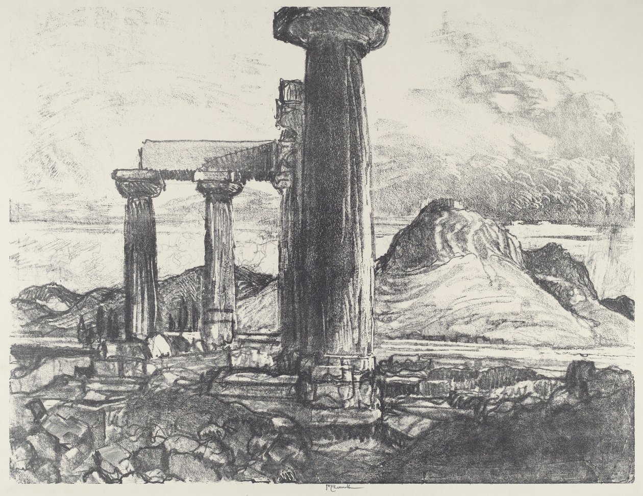 Acro, Korint z Korintu, 1913. od Joseph Pennell