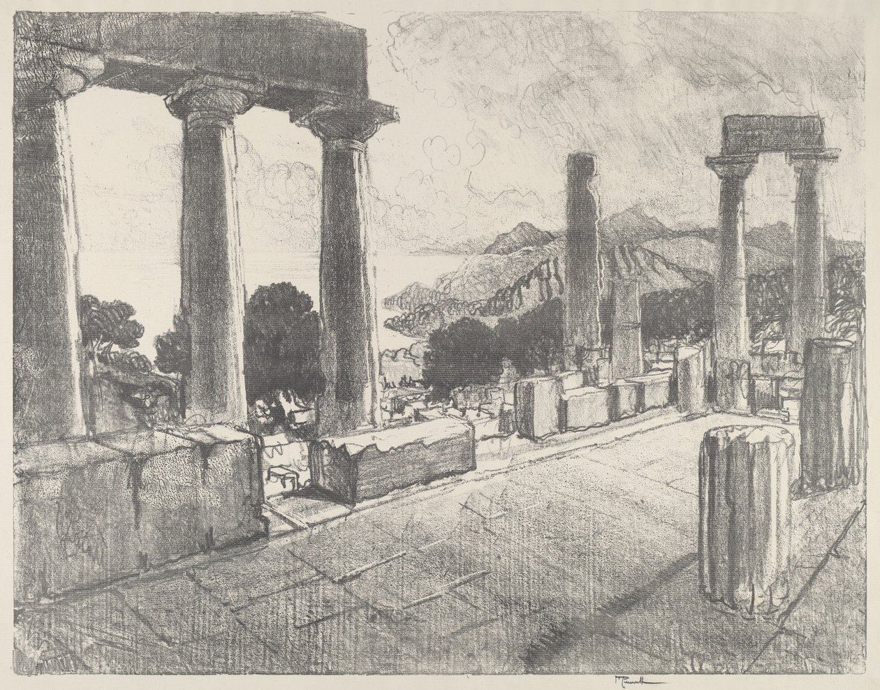 Aegina, Černý les od Joseph Pennell