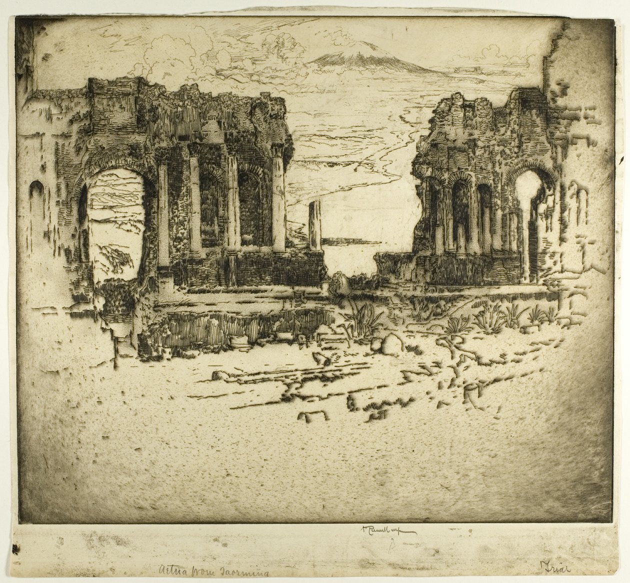 Aetna z Taorminy od Joseph Pennell